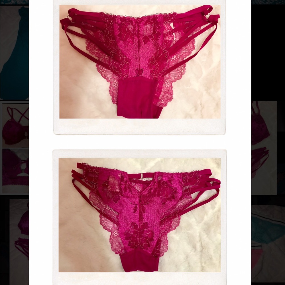 Rare Raspberry Sparkly Lingerie Set *PRICE FIRM* - Picture 6 of 7